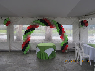 decoracion con globos medellin arco en espiral
